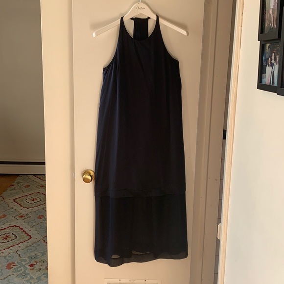 Club Monaco Navy Silk Vilma Dress - Picture 2 of 8